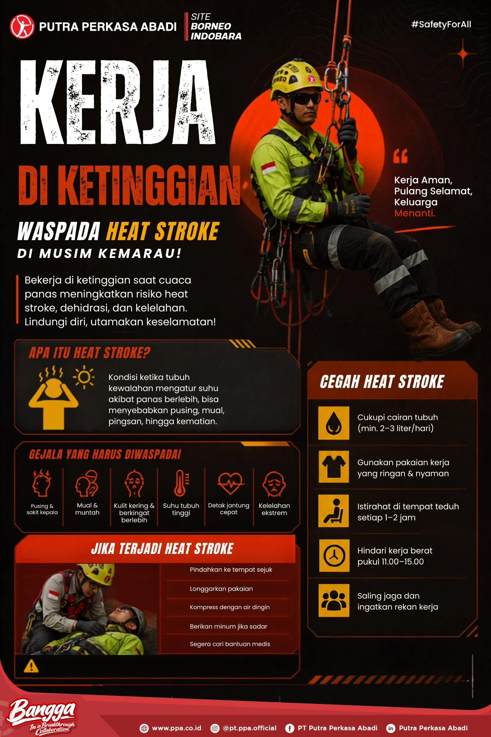 Waspada Heat Stroke Saat Bekerja di Ketinggian pada Musim Kemarau